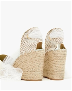 Женские свадебные эспадрильи с тюлевыми лентами, белый Star love