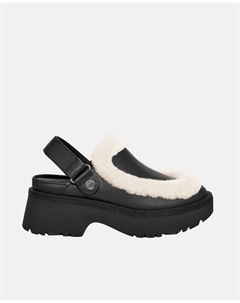Женский сабо на каблуке ESMEE CLOG. Кожа и подкладка из меха, черный Ugg