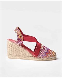 Женские эспадрильи на клиновидной подошве из узорчатого трикотажа с резинками, многоцветный Toni pons