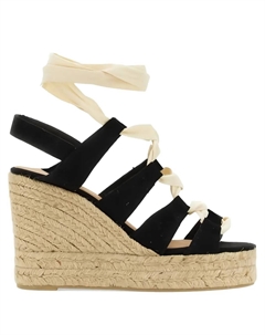 Эспадрильи на танкетке со шнуровкой 110 мм, черный Castaner