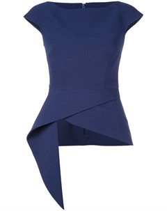 Safiyaa london блузка с асимметричным подолом 46 синий Safiyaa london