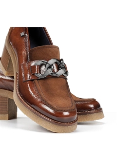 Женские лаковые мокасины, коричневый Dorking