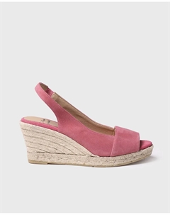 Женские замшевые эспадрильи на клиновидной подошве с пряжкой, розовый Toni pons