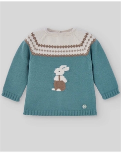 Детский вязаный жилет коллекции Помпон Paz Rodríguez, темно-зеленый Paz rodriguez