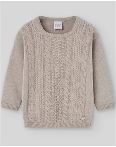 Детский свитер с вышивкой коллекции Setitas Paz Rodríguez, бежевый Paz rodriguez
