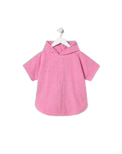 Детский пляжный пончо из хлопкового велюра с логотипом , розовый Tous