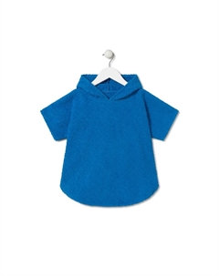 Детский пляжный пончо из хлопкового велюра с логотипом , синий Tous