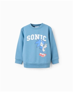 Детская толстовка 100% хлопок с принтом Соник, голубой Zippy