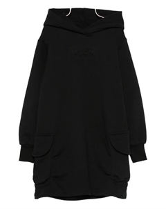 Платье с капюшоном и карманами-клапанами, черный Msgm kids