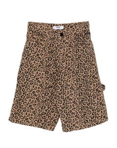 Шорты с леопардовым принтом, коричневый Msgm kids