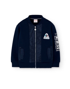 Детская флисовая куртка с передним карманом, темно-синий Boboli