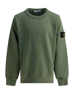 Толстовка с круглым вырезом и нашивкой-логотипом, зеленый Stone island junior