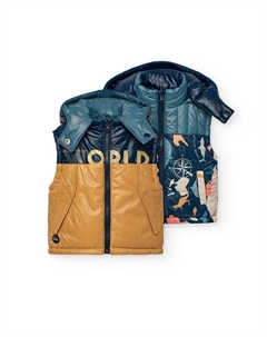 Детский двусторонний жилет со съёмным капюшоном, многоцветный Boboli