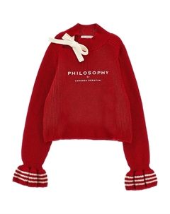 Свитер с оборками на манжетах, красный Philosophy di lorenzo serafini kids