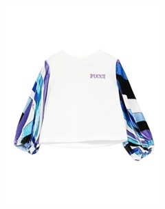 Топ с полосатыми рукавами, белый Pucci junior