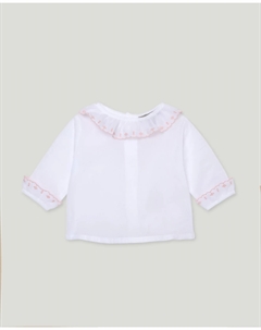 Детская базовая рубашка с длинными рукавами и кружевной отделкой, белый Coconut el corte inglés