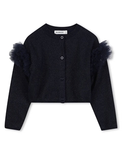 Детский свитер с тюлевыми деталями, темно-синий Billieblush