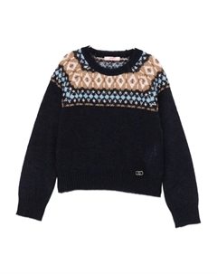 Свитер с круглым вырезом, синий Liu jo