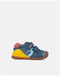 Детские спортивные кожаные ботинки с двойной липучкой, голубой Biomecanics