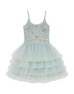 Платье, украшенное бриллиантами и жемчугом, синий Tutu du monde