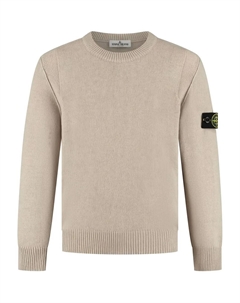 Свитер с круглым вырезом и нашивкой-логотипом, нейтральный Stone island junior