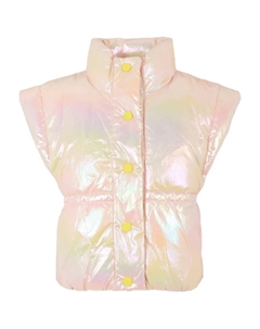 Переливающийся стеганый жилет, розовый Billieblush