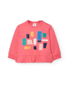 Детская флисовая толстовка с рюшами, розовый Boboli