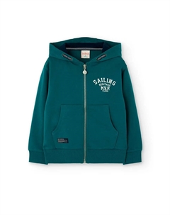 Детская толстовка из флиса с капюшоном и молнией, зеленый Boboli