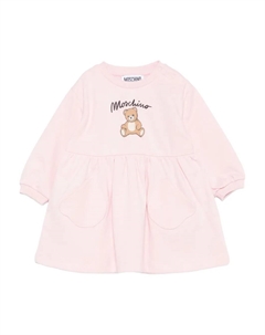 Платье с принтом «Тедди» в сборку, розовый Moschino kids