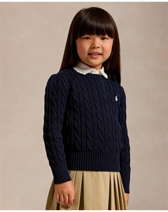 Детская хлопковая кофта с узором "восьмерки", темно-синий Polo ralph lauren