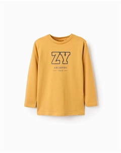 Детская футболка для мальчика 100% хлопок с принтом, желтый Zippy