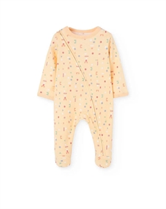 Детское боди с принтом и круглым вырезом, желтый Boboli