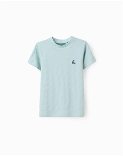 Детская футболка с коротким рукавом из текстурированной ткани, бирюзовый Zippy