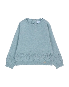 Вязаный свитер с люверсами, синий Mayoral
