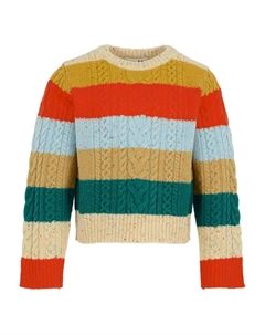 Полосатый свитер косой вязки, желтый Molo