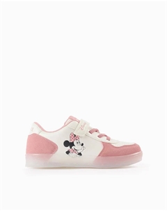 Детские светящиеся кроссовки с принтом Минни, белый/розовый Zippy