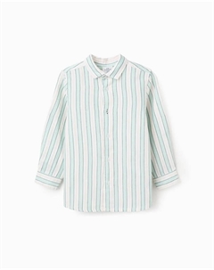 Детская рубашка 100% хлопок в полоску, темно-зеленый Zippy