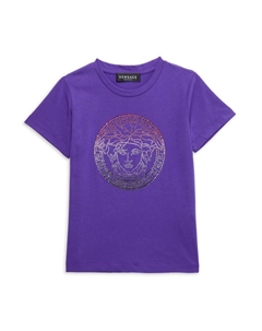 Футболка с декором для маленьких девочек и девочек, цвет Purple Multi Versace