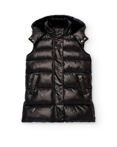 Детская утепленная куртка с передними карманами и капюшоном, черный Boboli