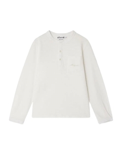 Футболка с длинными рукавами и карманами, белый Bonpoint
