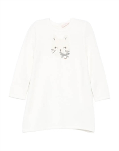 Платье с декором в виде кошачьей мордочки, белый Liu jo kids