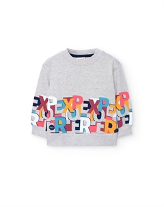 Детская флисовая толстовка с круглым вырезом, серый Boboli