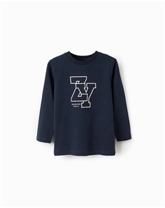 Детская футболка для мальчика 100% хлопок с принтом, темно-синий Zippy