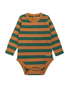 Полосатый боди с длинными рукавами, зеленый Tinycottons