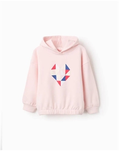 Детская толстовка 100% хлопок с капюшоном, розовый Zippy