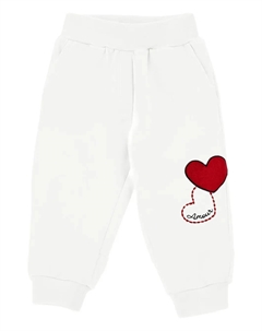 Спортивные брюки в клетку с сердечками, белый Monnalisa