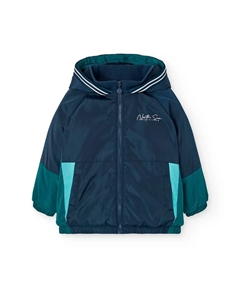 Детская парка с капюшоном и молнией, темно-синий Boboli
