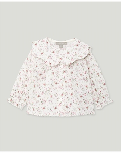Блузка с цветочным принтом, лепестковым воротником и длинными рукавами для малышей, розовый Coconut el corte inglés