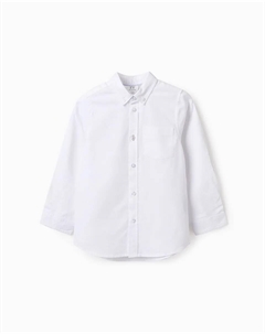Детская рубашка 100% хлопок с карманом, белый Zippy