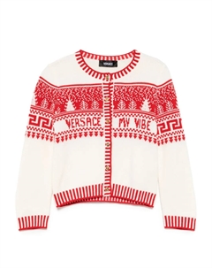 Кардиган из натуральной шерсти, белый Versace kids